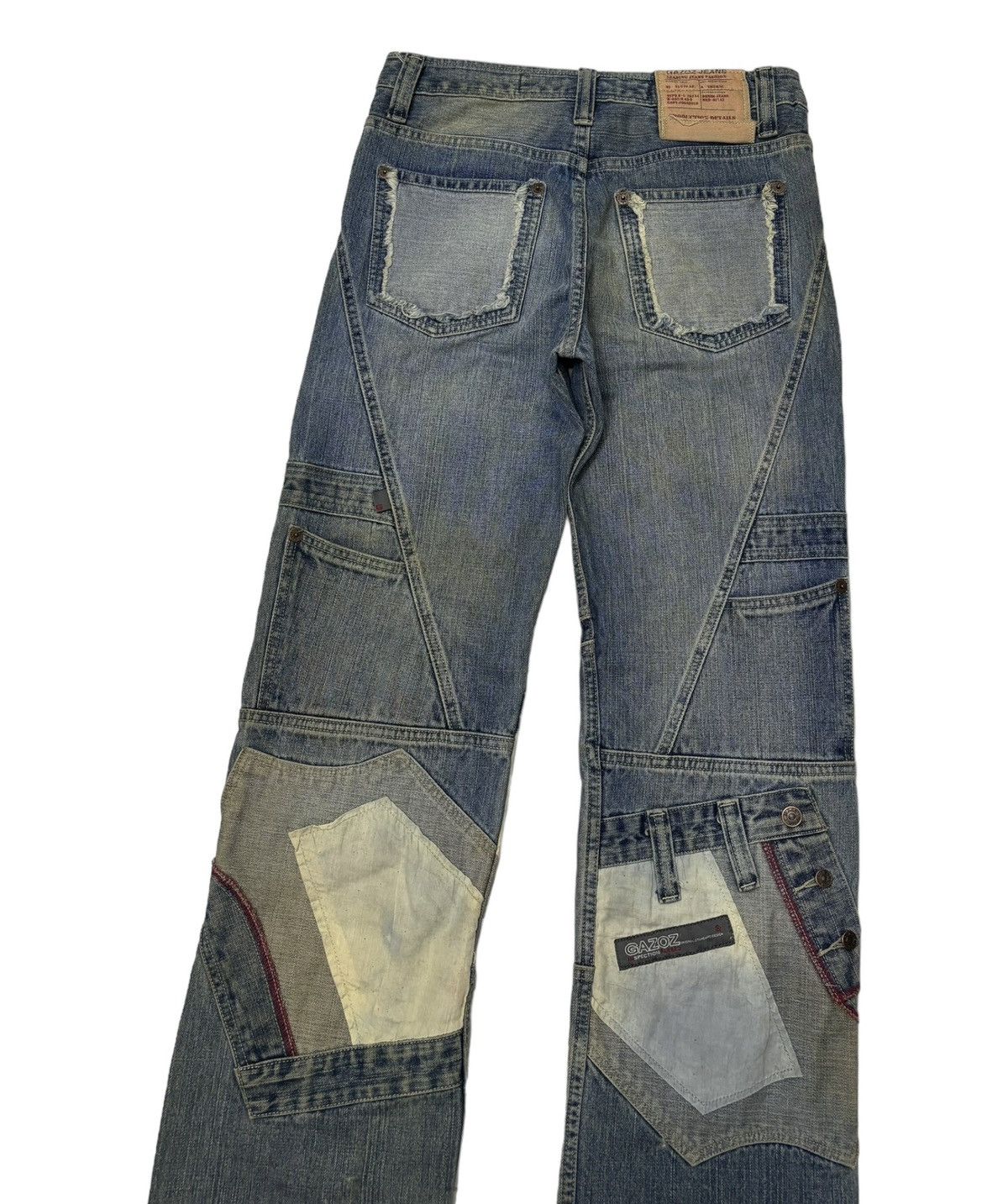 14th Addiction RECONSTUCTED MULTI POCKET DENIM PATCHWORK GAZOZ JEANS HYPE Size US 32 / EU 48 - 10 Thumbnail