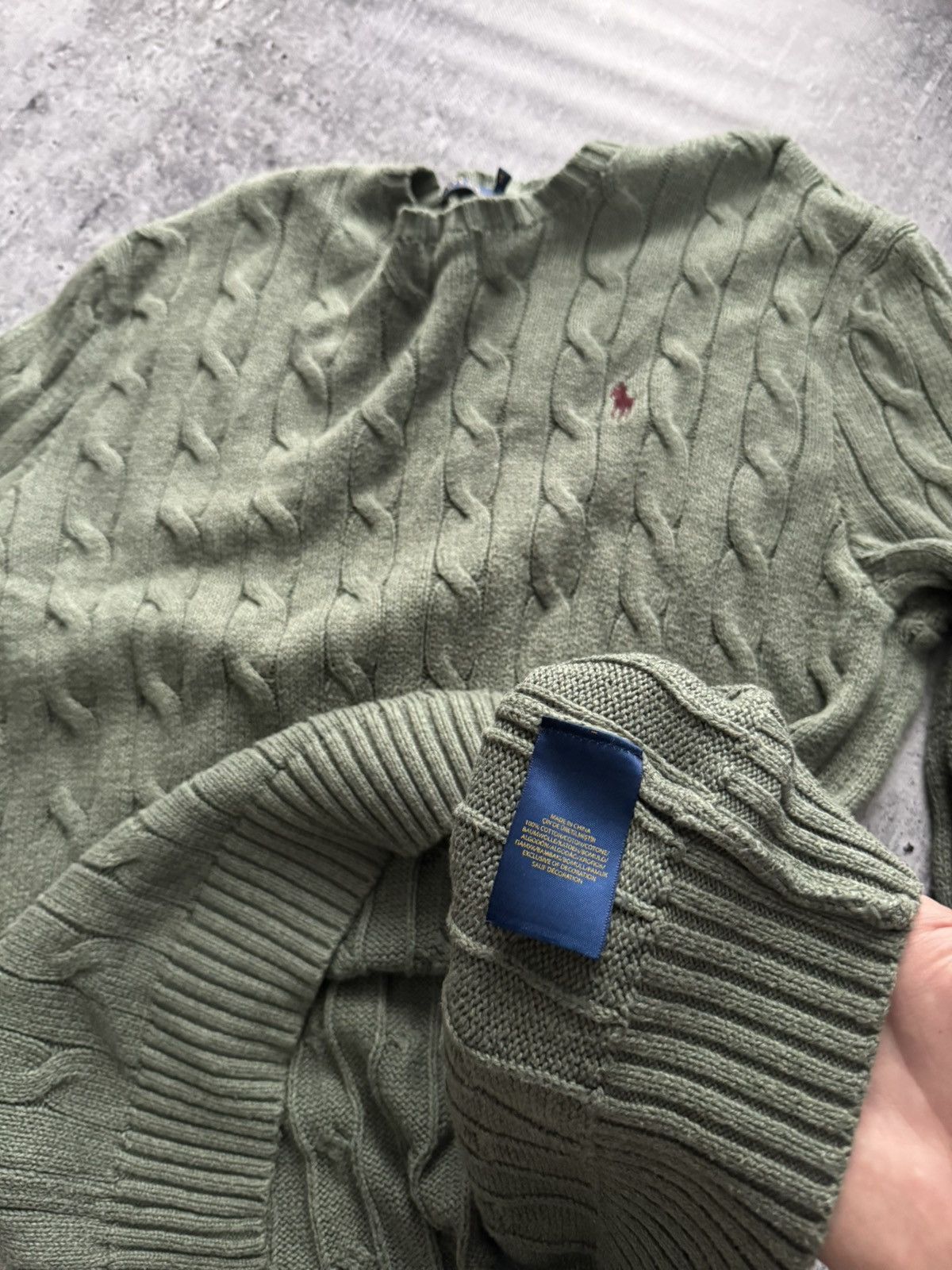 Polo Ralph Lauren Polo Ralph Lauren Cable Knit Sweater Vintage pistachio M Size US M / EU 48-50 / 2 - 8 Thumbnail