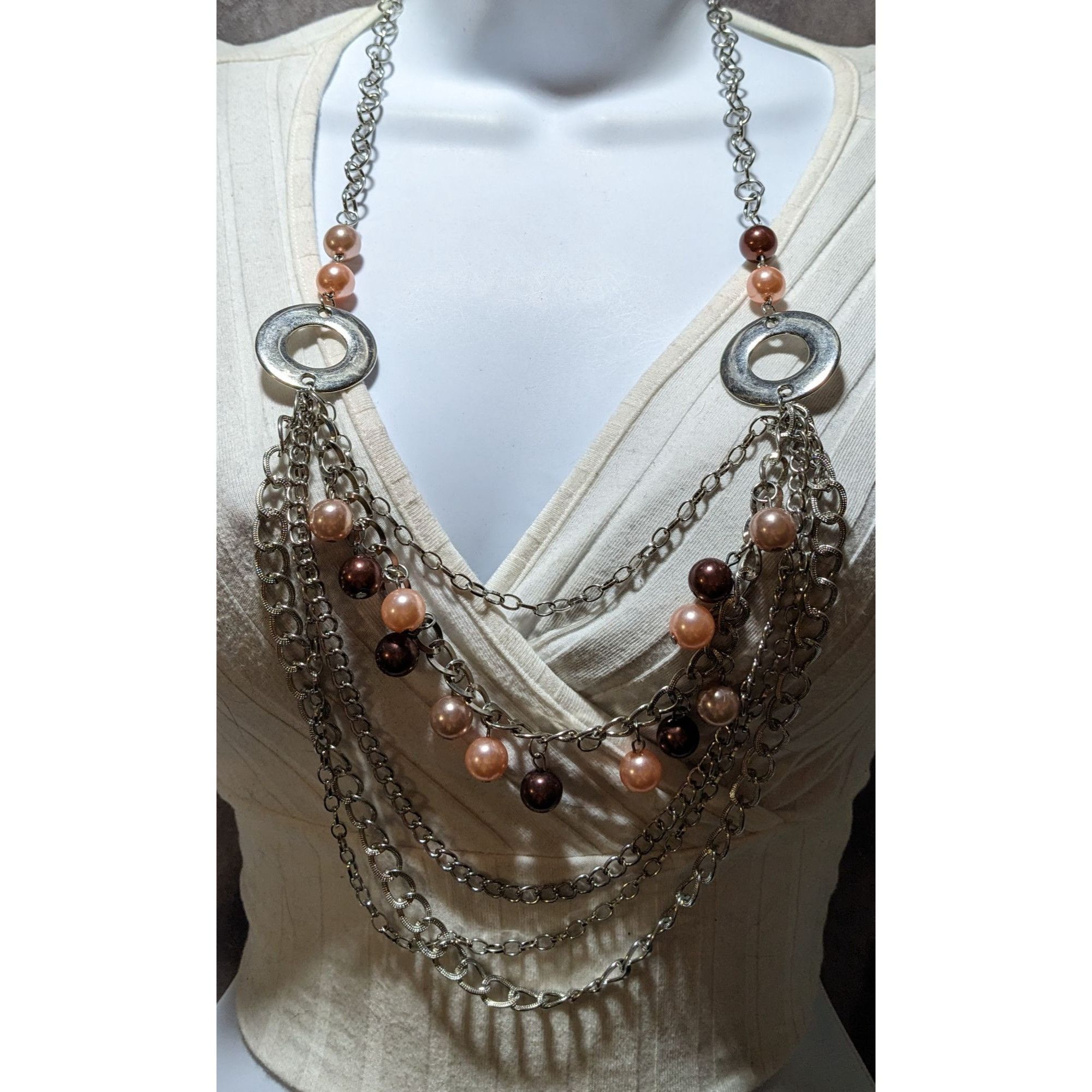 Other Multilayer Chain Pearl Fringe Necklace Size ONE SIZE - 4 Thumbnail