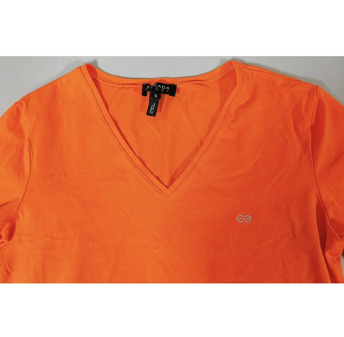 Escada Sport Escada Sport Orange V-Neck Short Sleeve Tee T-Shirt Size S 🧡 Size S / US 4 / IT 40 - 2 Thumbnail