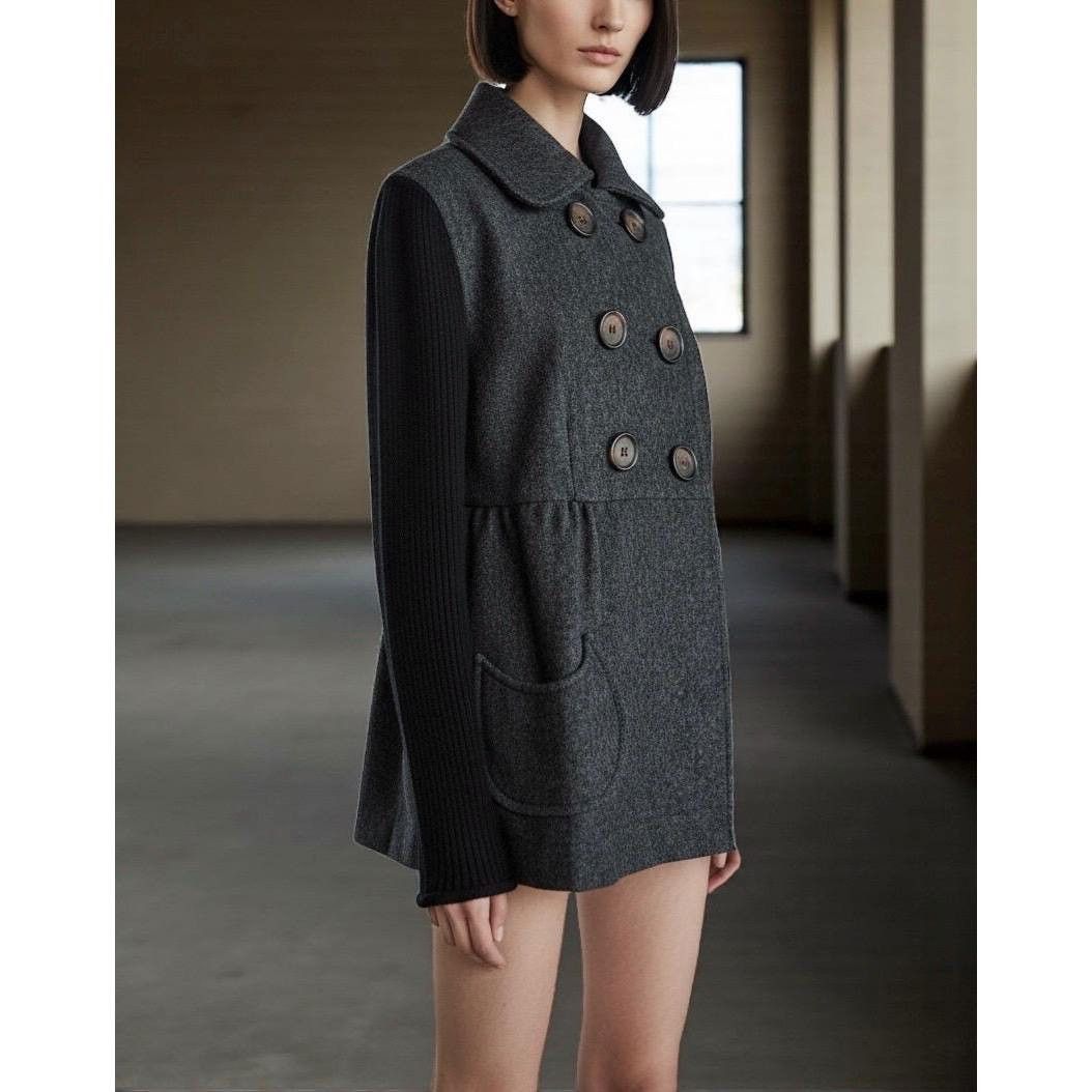 Cop Copine The Cop Copine Wool Big Button Carcoat Size ONE SIZE - 3 Thumbnail