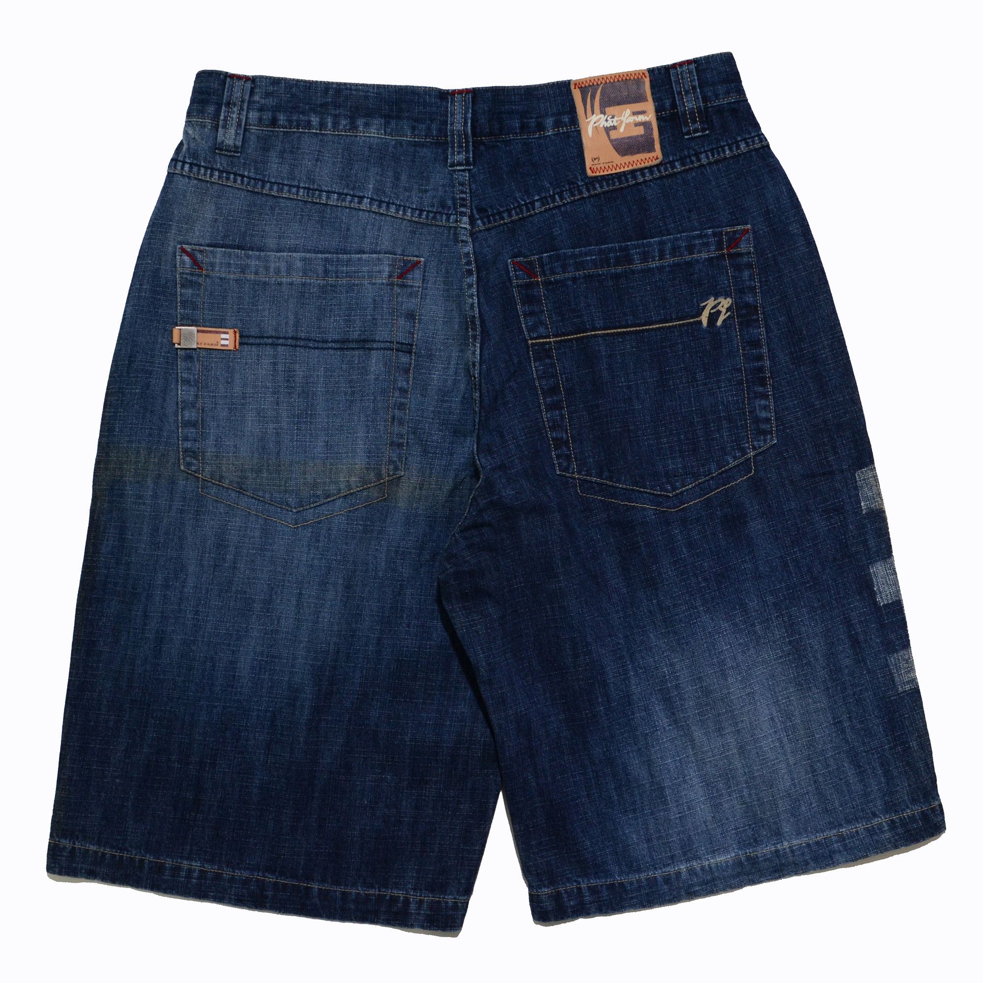 Phat Farm [Mark Stain] Phat Farm Denim Shorts 90s Hiphop Streetwear Size US 34 / EU 50 - 2 Thumbnail
