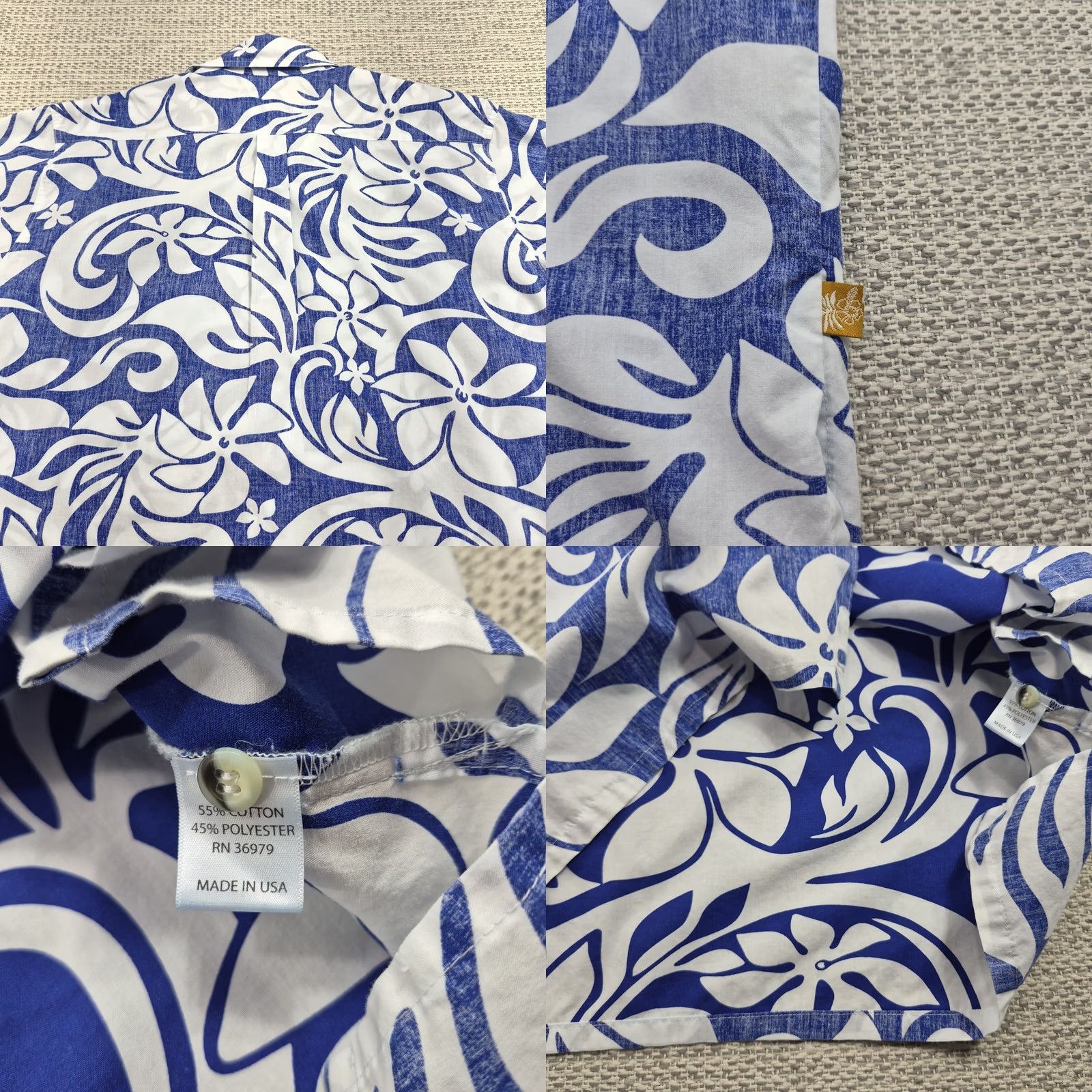 Vivobarefoot Go Barefoot Button Up Shirt Mens 2XL Blue Floral Hawaiian Aloha Short Sleeve Shirt Size US XXL / EU 58 / 5 - 8 Thumbnail