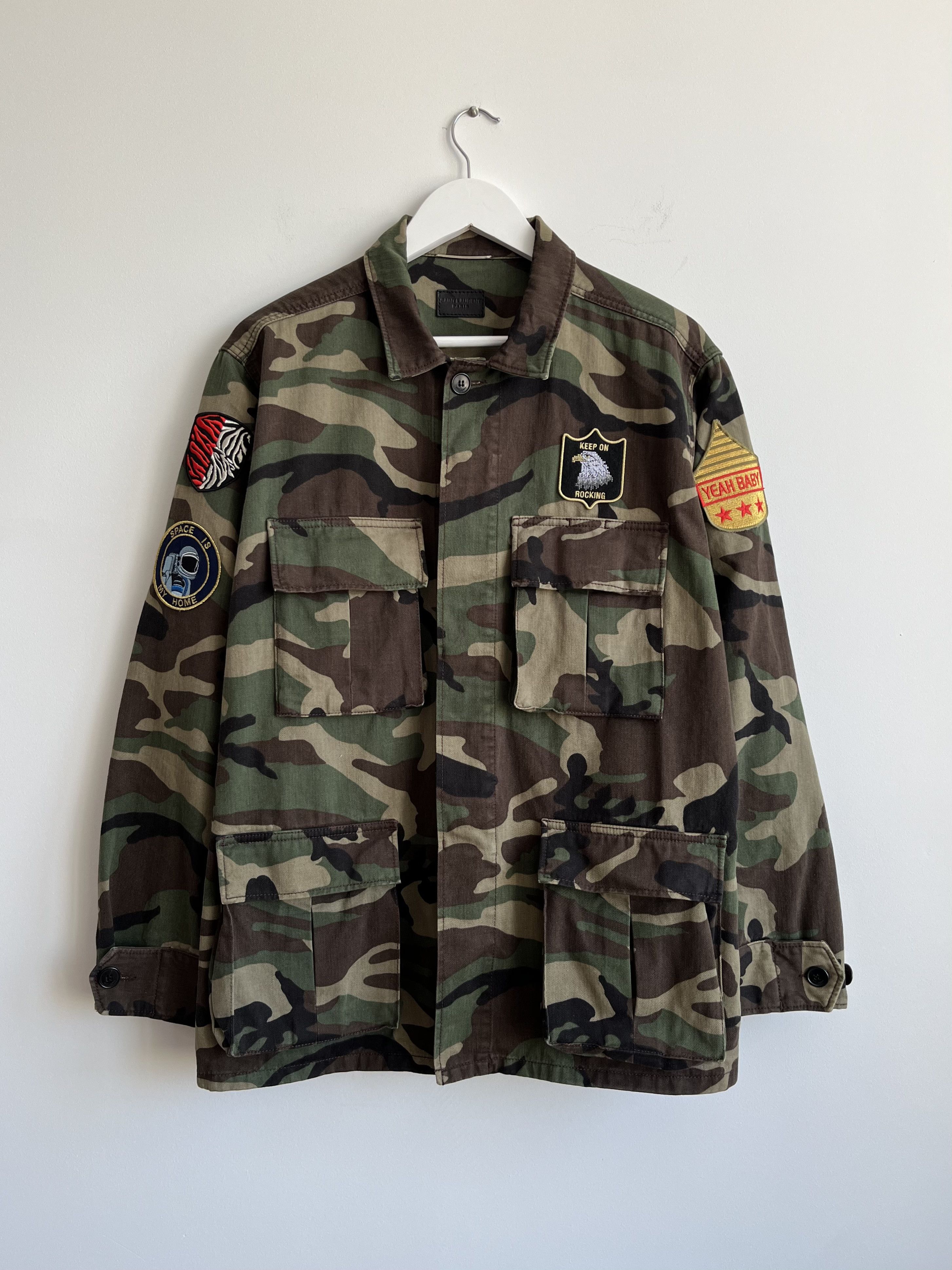 サンローラン SAINT LAURENT ジャケット 迷彩camo Hedi Saint Laurent SS16 Hedi Slimane M65 Camo Patched Jacket