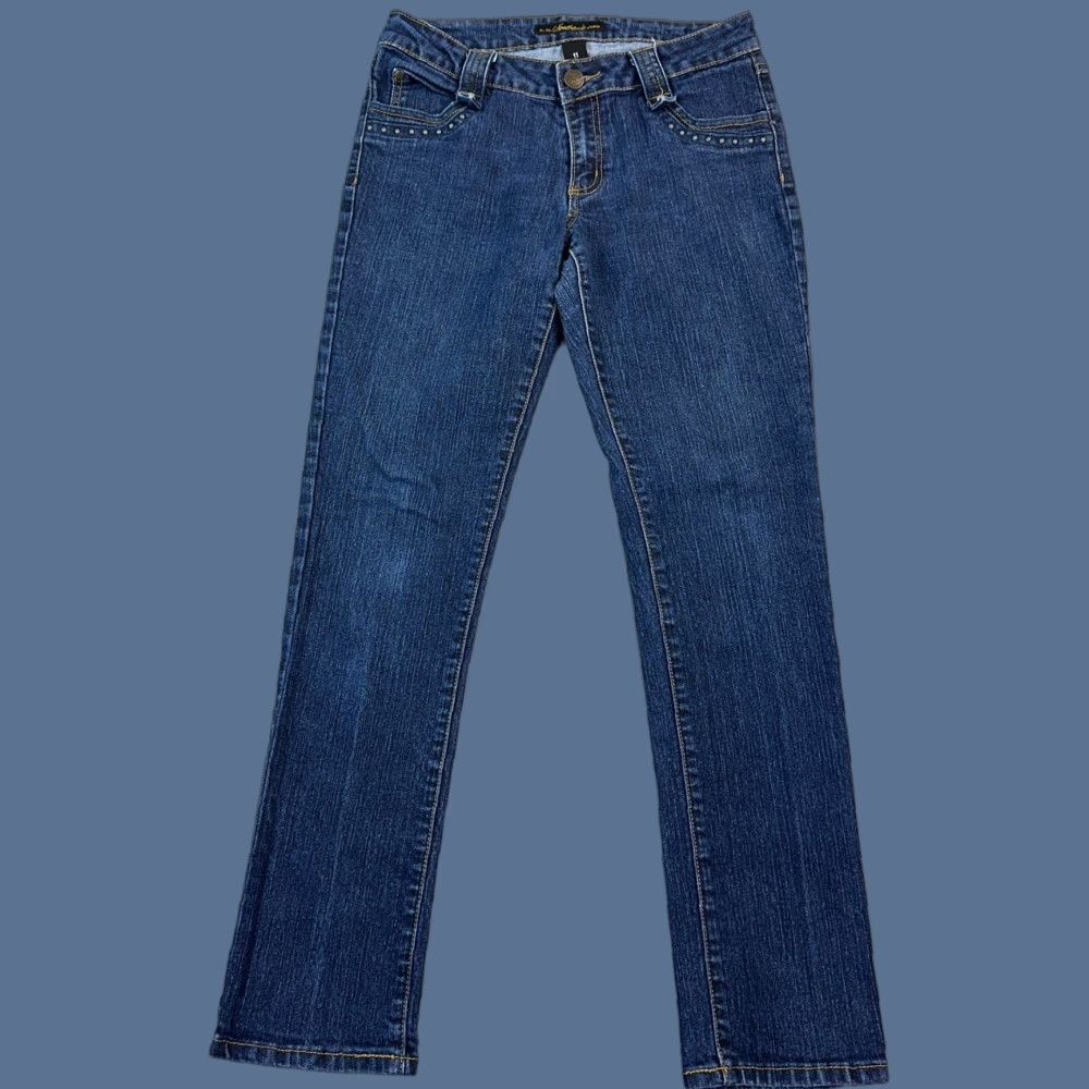 Southpole VINTAGE Southpole Jeans Women's 11 30x31 Dark Wash Mid Rise Stretch Studded Pocket Y2K Jeans Womens Regular 5-Pocket Denim Blue Size 32" / US 10 / IT 46 - 1 Thumbnail