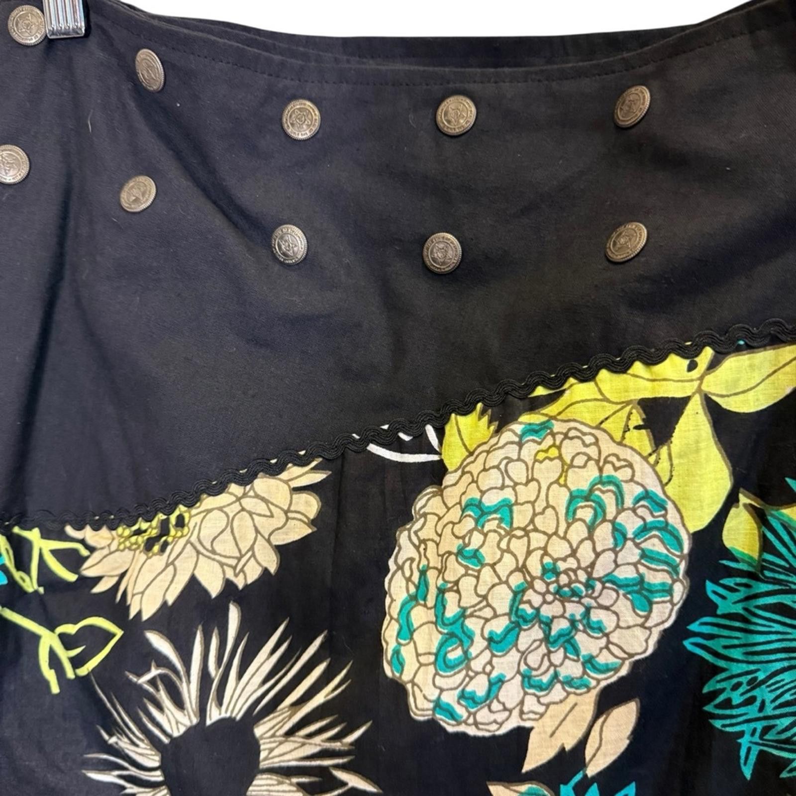 Other Reversible Narmada Green and Black Women's Skirt sz M Size 32" / US 10 / IT 46 - 4 Thumbnail