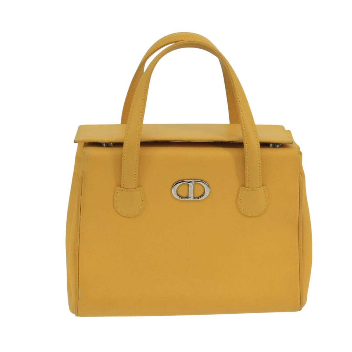 Cd Yellow Leather Handbag (Pre-Owned)