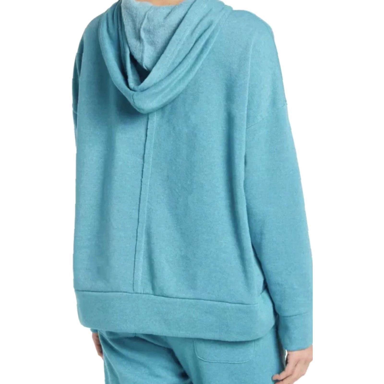 Free People FREE PEOPLE Movement Untamed Teal Hoodie Sweatshirt - Pullover Long Sleeve Hooded - M - Women - Solid Fleece Cotton Blend - All Seasons - Boho 70s Size M / US 6-8 / IT 42-44 - 2 Thumbnail