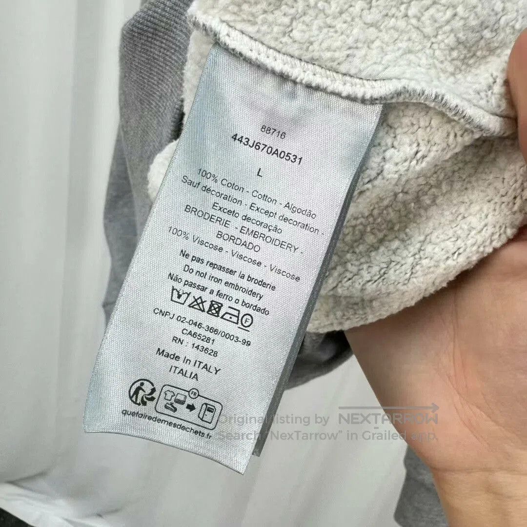 Dior dior gray embroidered sweatshirt size l. Size US L / EU 52-54 / 3 - 5 Thumbnail