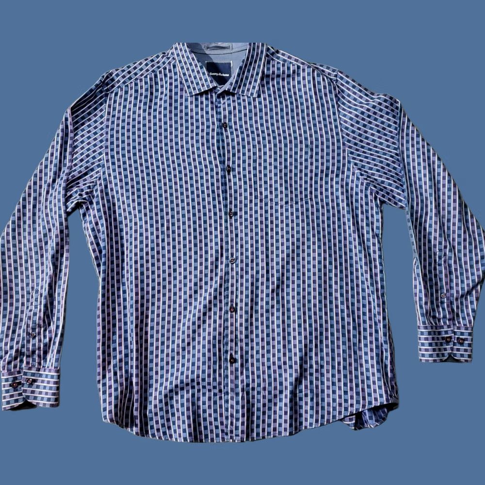 Tommy Bahama Tommy Bahama Shirt Mens Size XL Blue Purple Check Island Modern Fit Long Sleeve Size US XL / EU 56 / 4 - 1 Thumbnail
