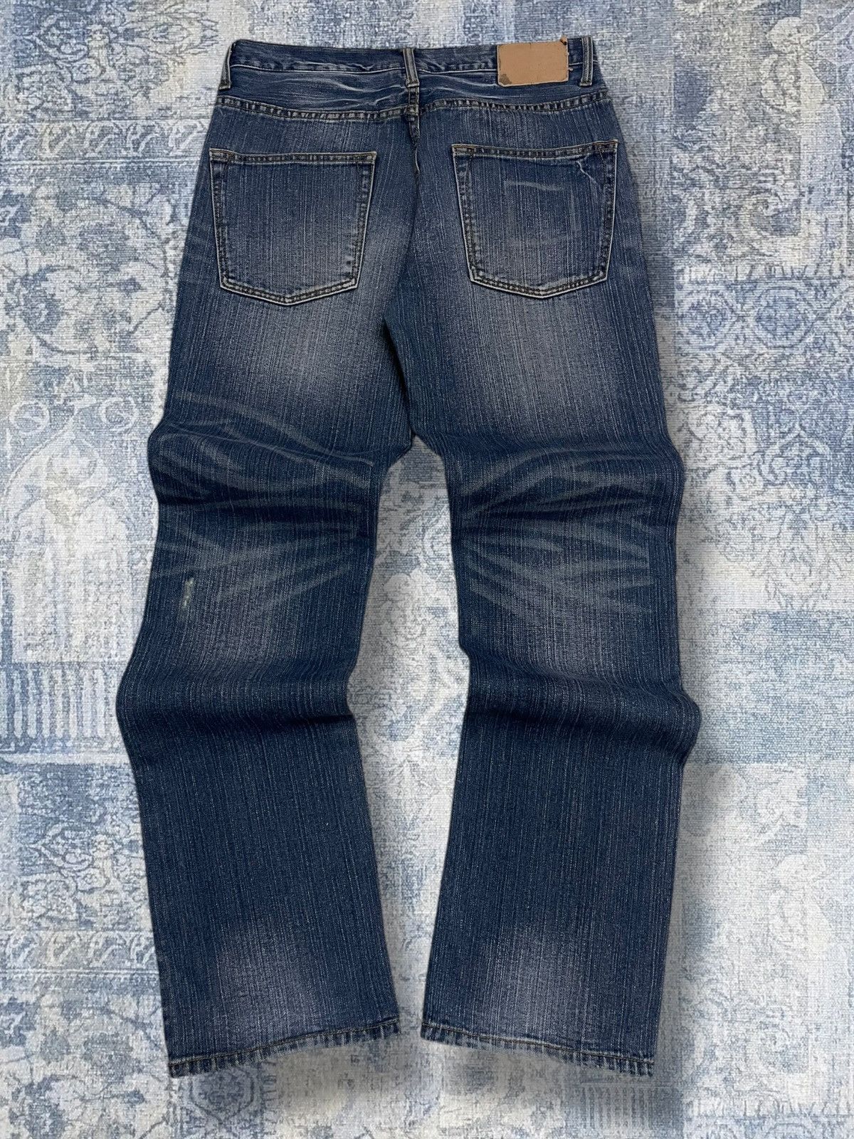 Japanese Brand Vintage 1990s Japan Designer Nylaus Distressed Patch Denim Size US 30 / EU 46 - 8 Thumbnail