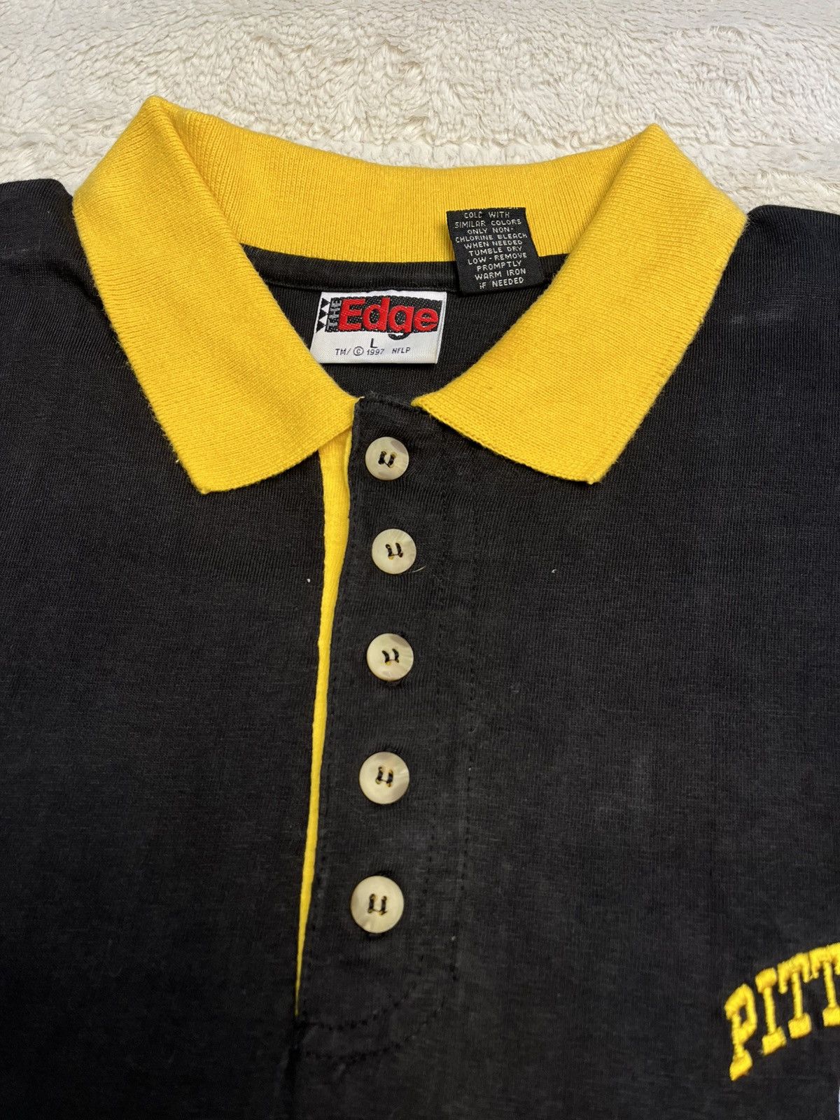 NFL Vintage 90s The Edge NFL Pittsburgh Steelers Polo T Shirt Size US XL / EU 56 / 4 - 3 Thumbnail
