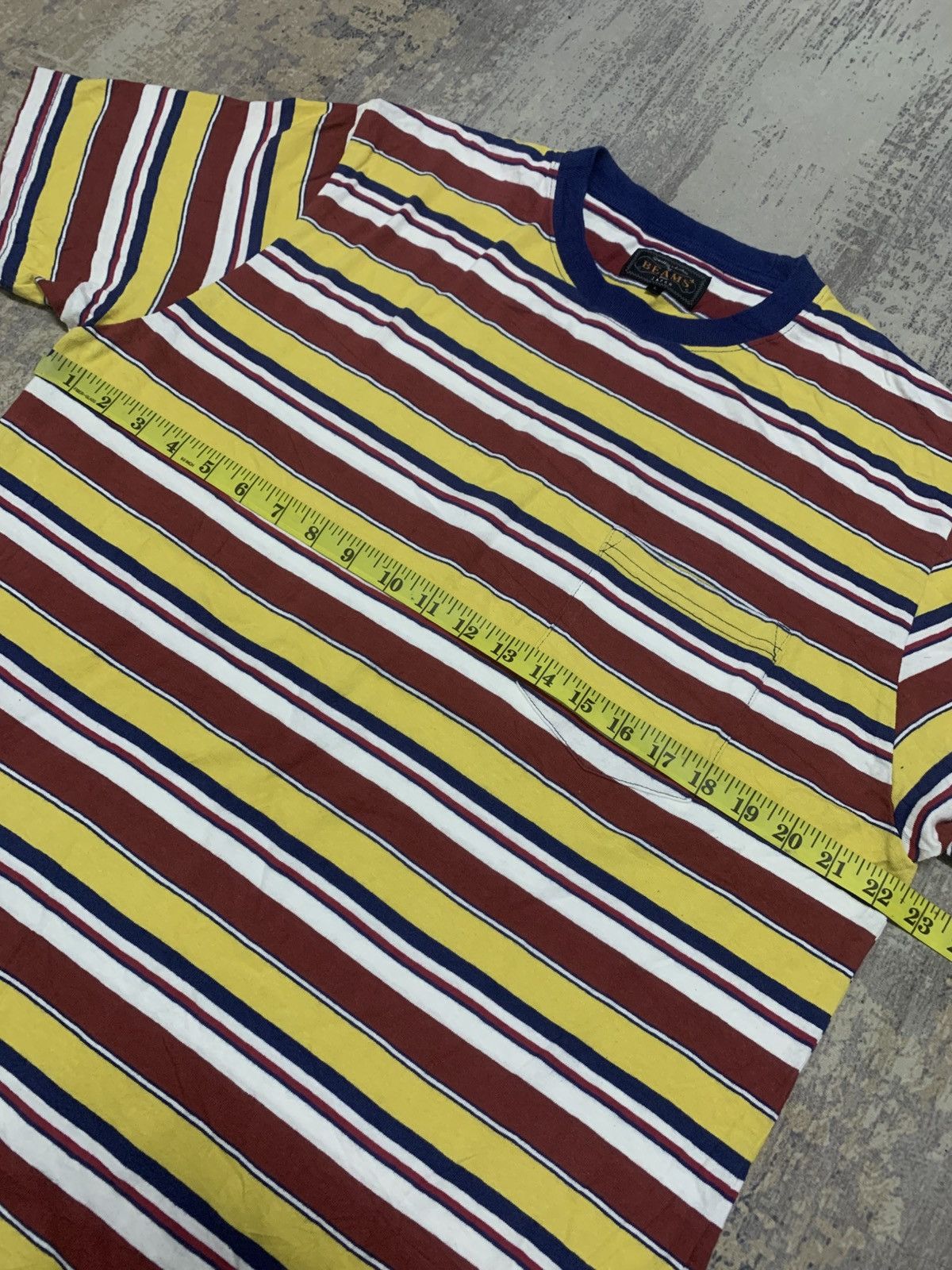 Beams Plus Japanese Brand BEAMS Plus japan multicolor striped tee Size US L / EU 52-54 / 3 - 7 Thumbnail