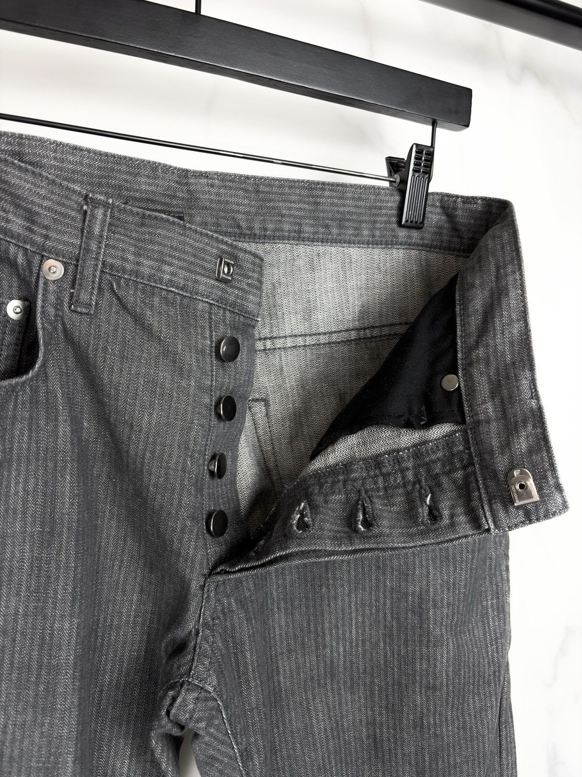 Dior Dior Homme Gray Hickory Striped Skinny Denim Jeans KVA Size US 28 / EU 44 - 6 Thumbnail