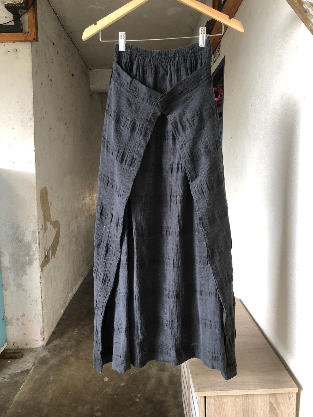 image of Hai Sporting Gear By Issey Miyake Pleated Maxi Skirt in Black Smoke, Women's (Size 26)