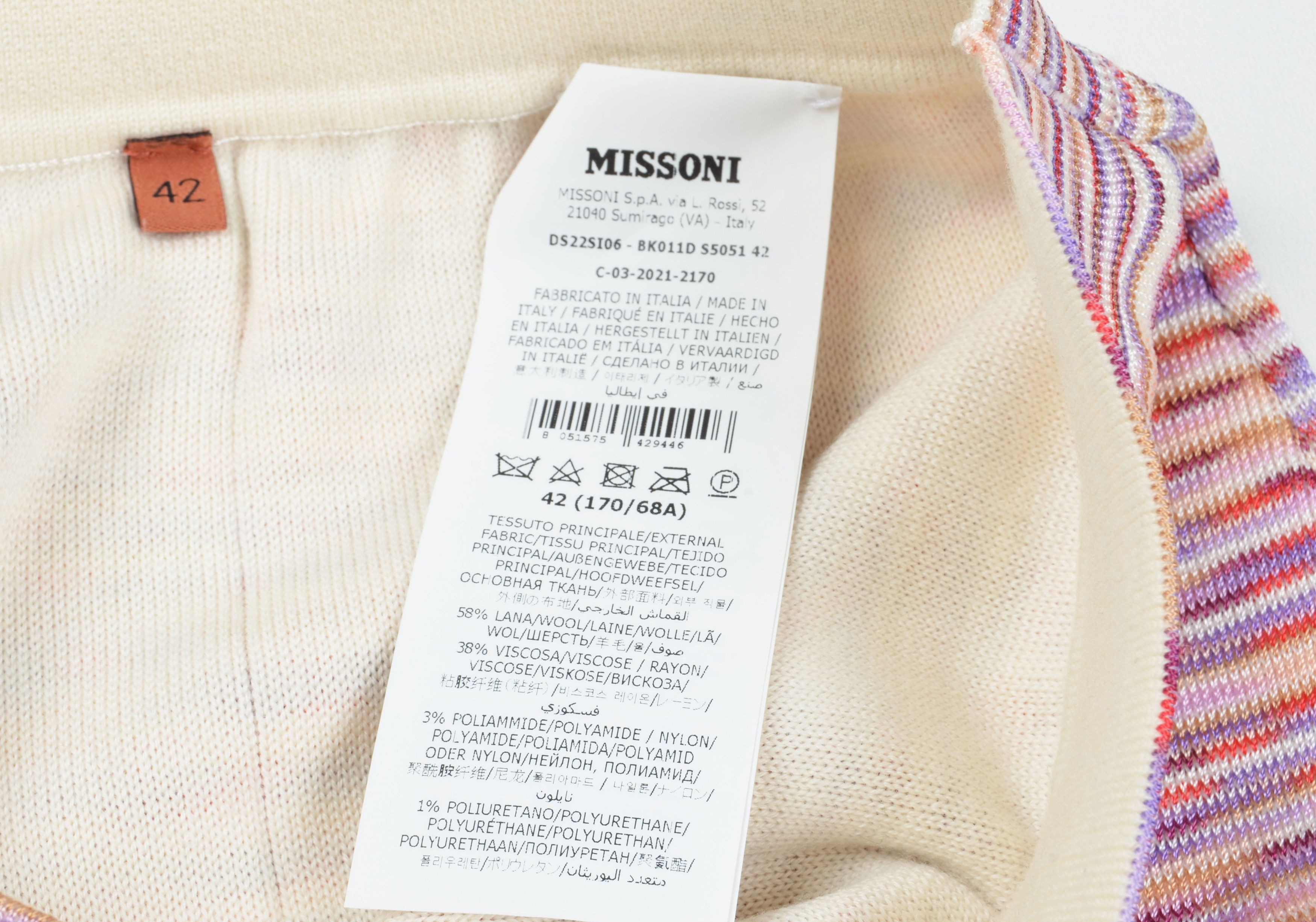 Missoni Missoni Milano Flared Psychedelic Wool Blend Knitted Pants Size 25" / US 0 / IT 36 - 8 Thumbnail
