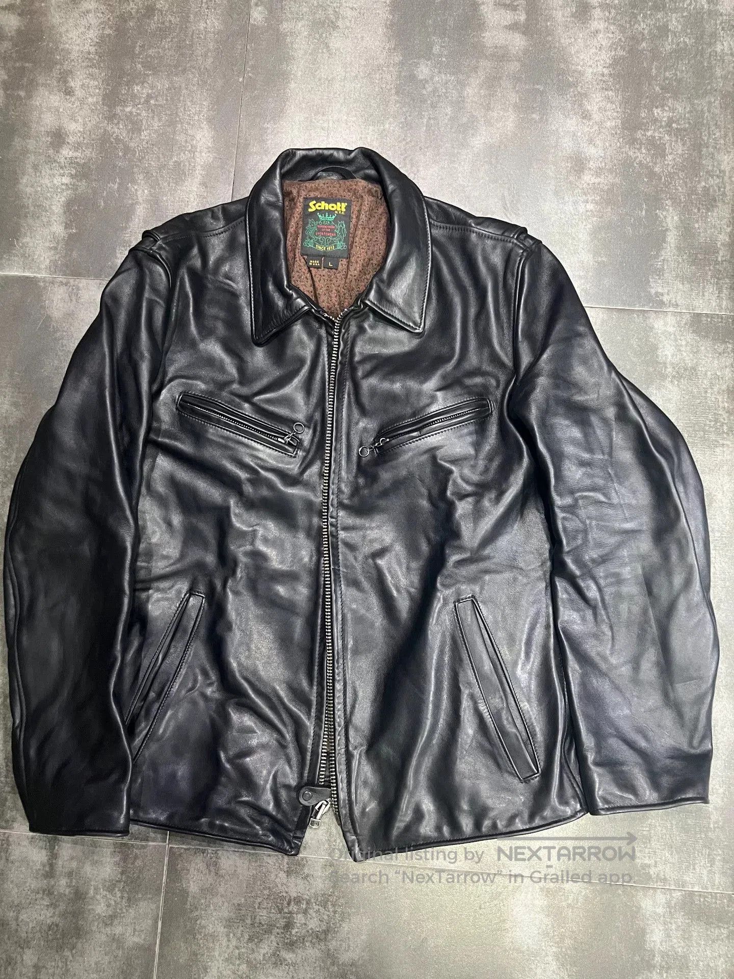 Schott SchottNYC James Lapel Leather Jacket. Size US L / EU 52-54 / 3 - 1 Thumbnail