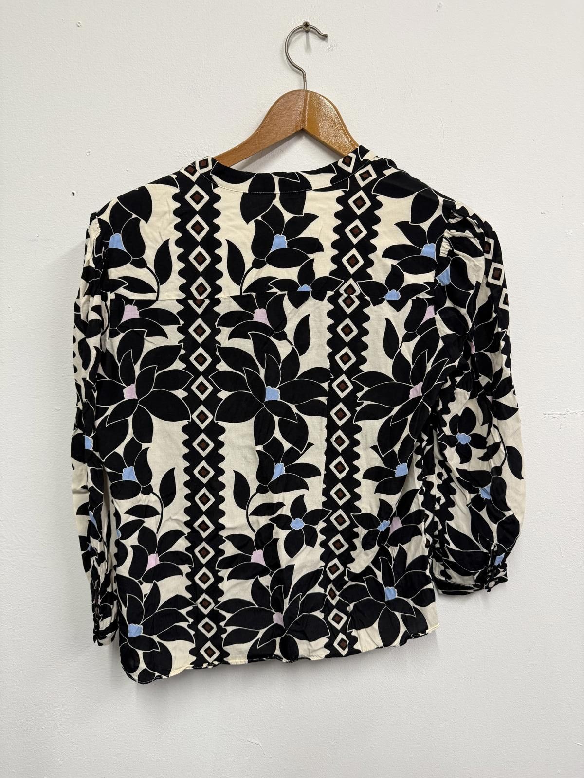 Other Hobbs London Floral Patterned V-Neck Blouse UK 12 Size M / US 6-8 / IT 42-44 - 4 Thumbnail