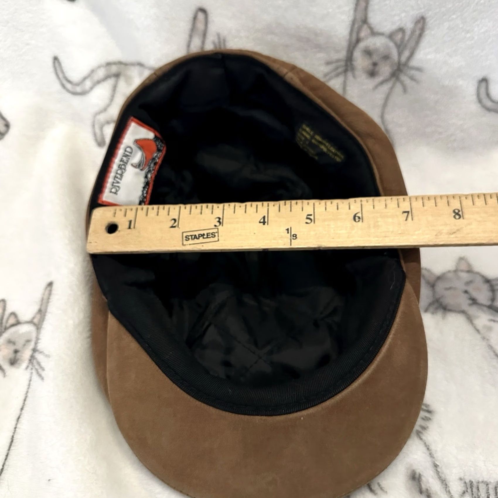 Vintage Riverbend Newsboy Cap Hat Leather Large Brown Mens L USA Genuine Size ONE SIZE - 6 Thumbnail