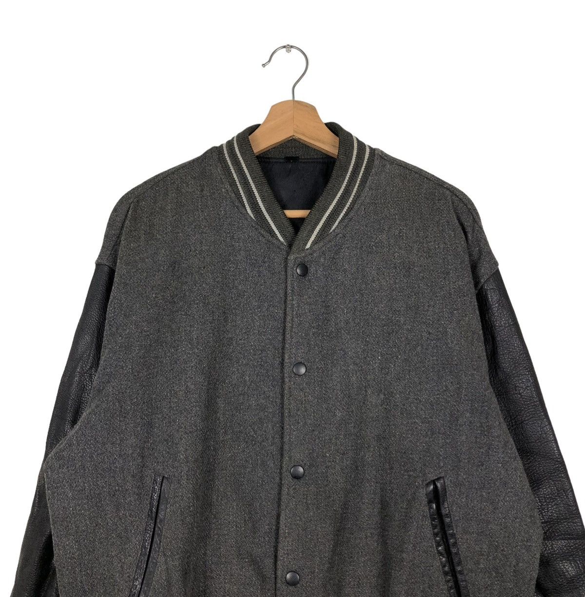 Japanese Brand 🔥VINTAGE LEATHER VARSITY BOMBER JACKET ISSEY MIYAKE Size US M / EU 48-50 / 2 - 3 Thumbnail