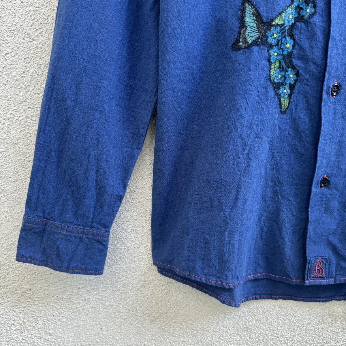 Japanese Brand Bohemians Garden Patchwork Chambray Shirt Size US S / EU 44-46 / 1 - 6 Thumbnail
