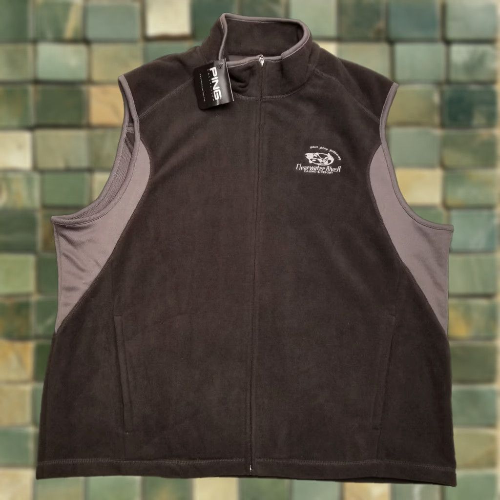 Vintage Ping Vest Mens XL Black Gray Full Zip Performance Fleece Golf Casual Windbreaker Pockets Embroidered Solid - Mens Size US XL / EU 56 / 4 - 1 Thumbnail