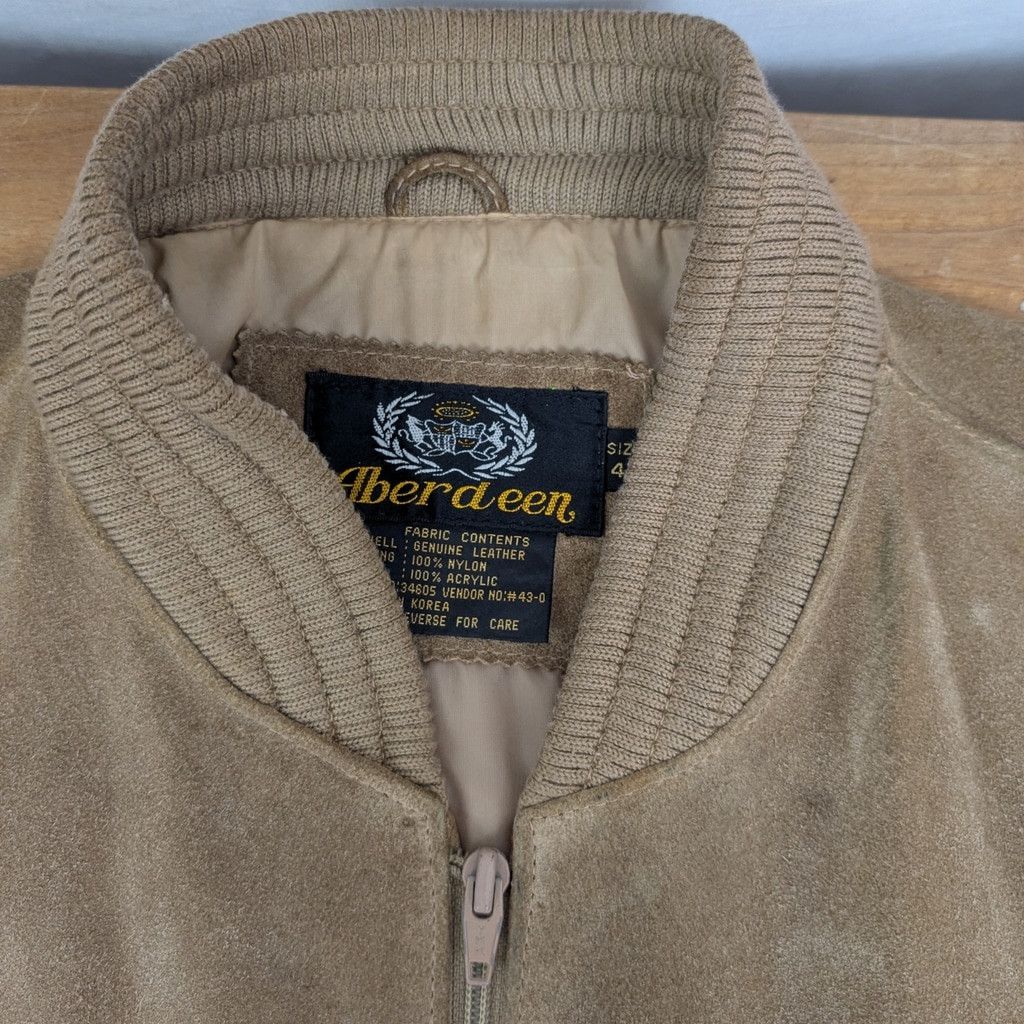 Vintage Vintage Heavy Suede Bomber Varsity Style Jacket Size US L / EU 52-54 / 3 - 10 Thumbnail