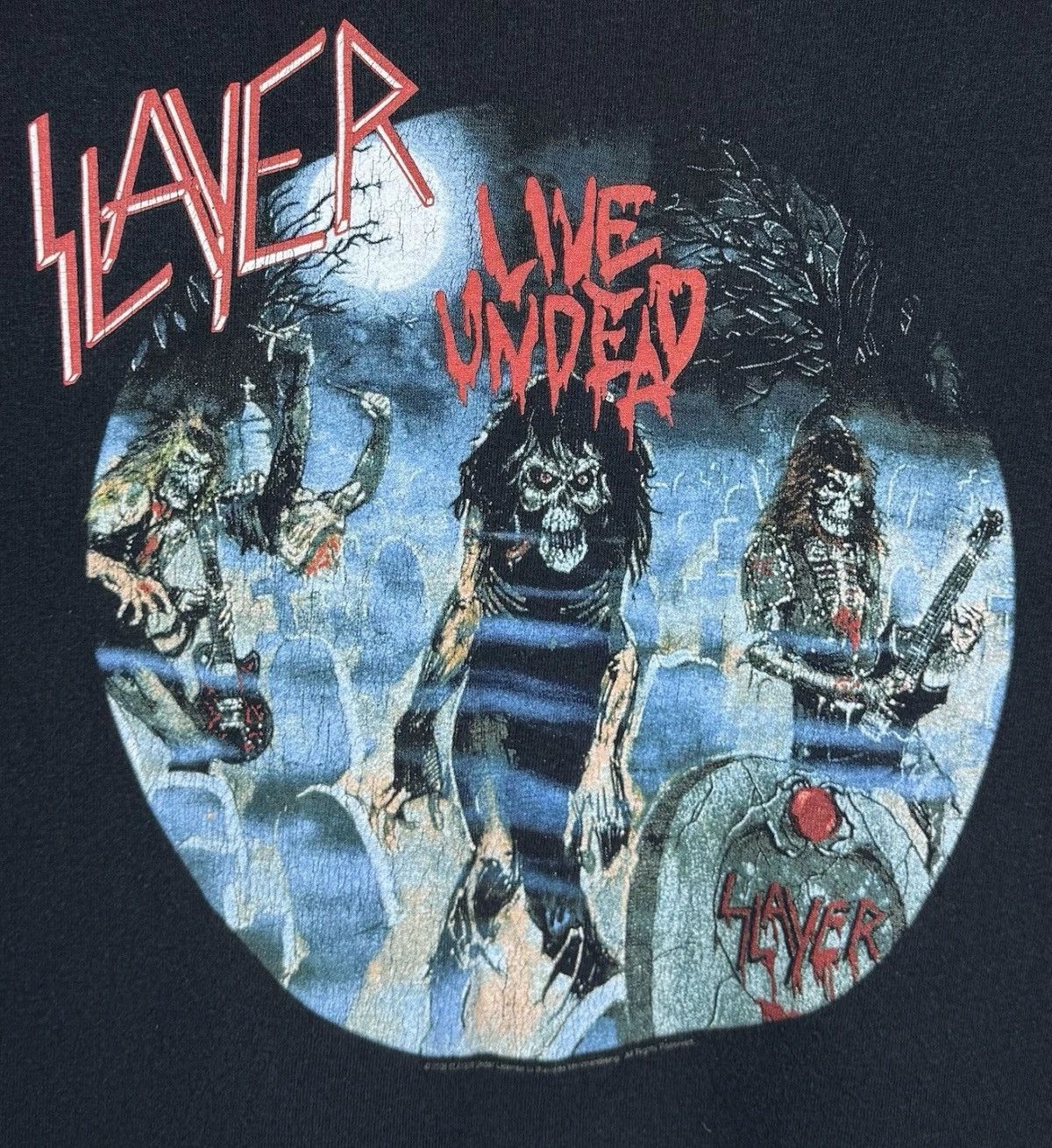 Band Tees Slayer Live Undead 2005 Tour T-shirt Black Rock Band Metal Size US L / EU 52-54 / 3 - 3 Thumbnail