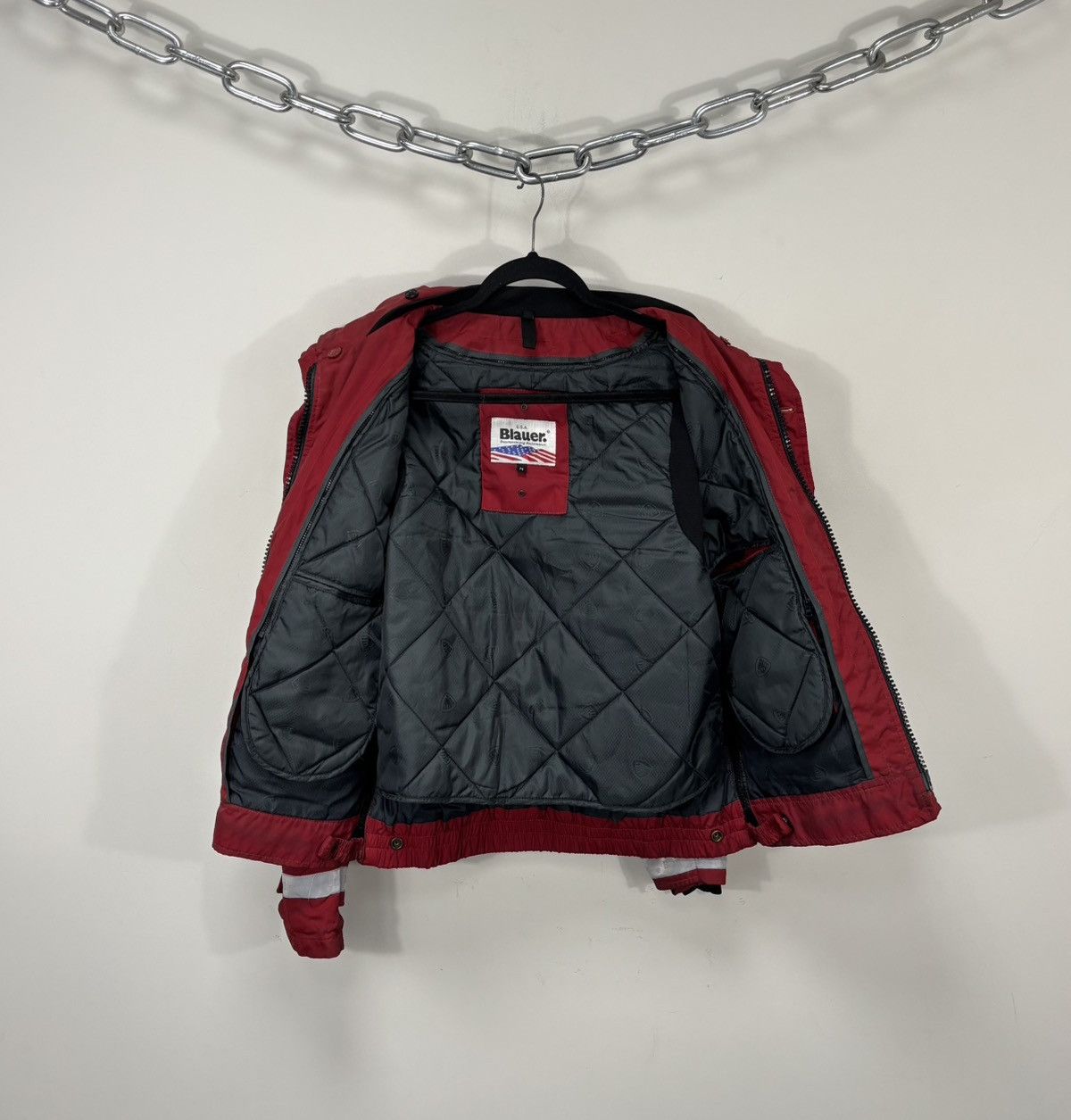 Other Blauer Vintage Men’s Red Insulated USA Police Bomber Jacket Size US M / EU 48-50 / 2 - 2 Thumbnail