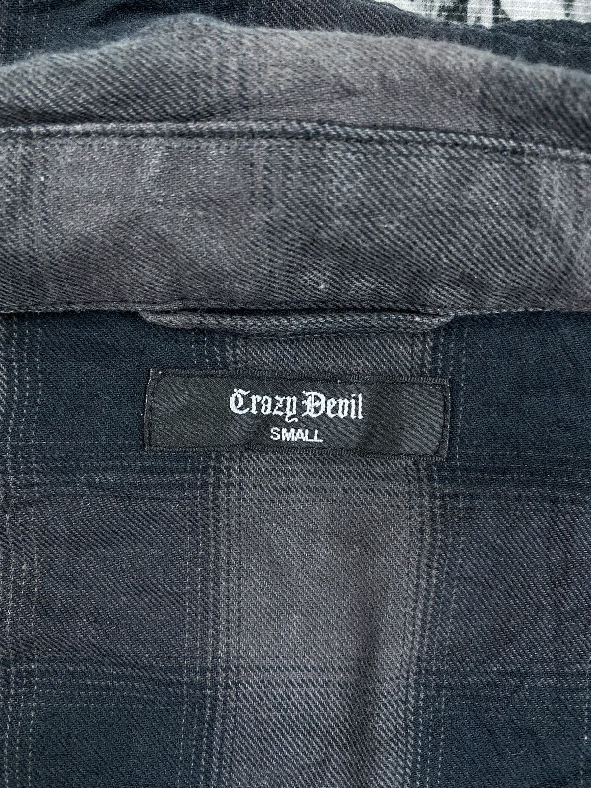 Japanese Brand Vintage Crazy Devil Checked Button Up Punk Style Nice Design Size US M / EU 48-50 / 2 - 10 Thumbnail