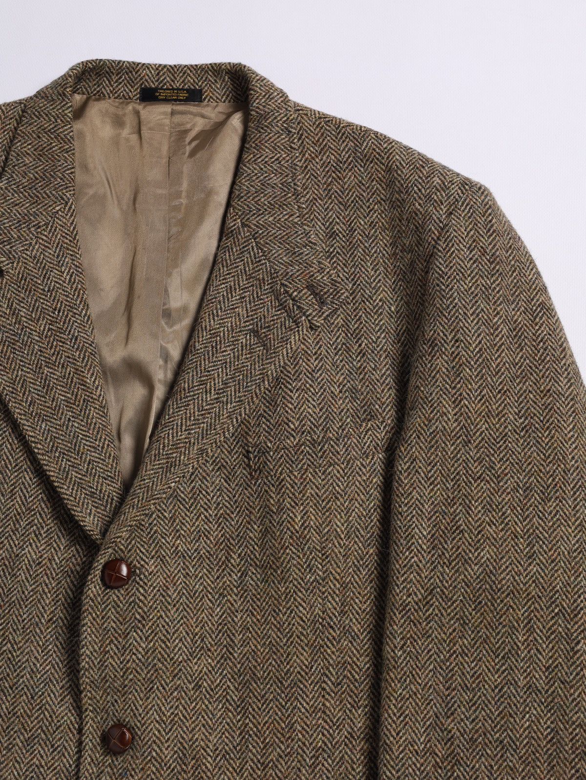 Harris Tweed Harris Tweed Orvis USA Wool Blazer Jacket Herringbone Huntin Size 46L - 4 Thumbnail