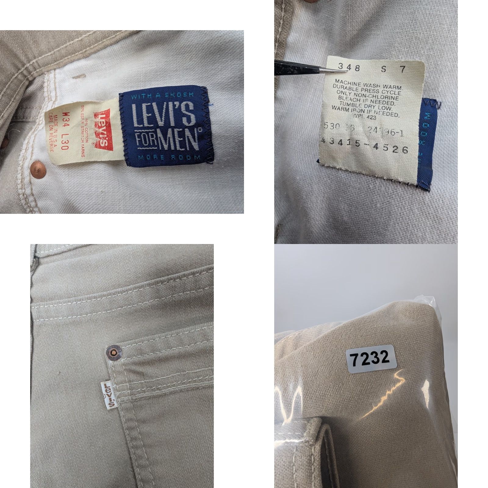 Levi's VTG Levi's Men Pants 34x30 Beige Chino With A Skosh More Room Stretch Yarns Levi's Pants Beige Chino 34x30 5-Pocket Mens Vintage Regular Size US 34 / EU 50 - 9 Thumbnail