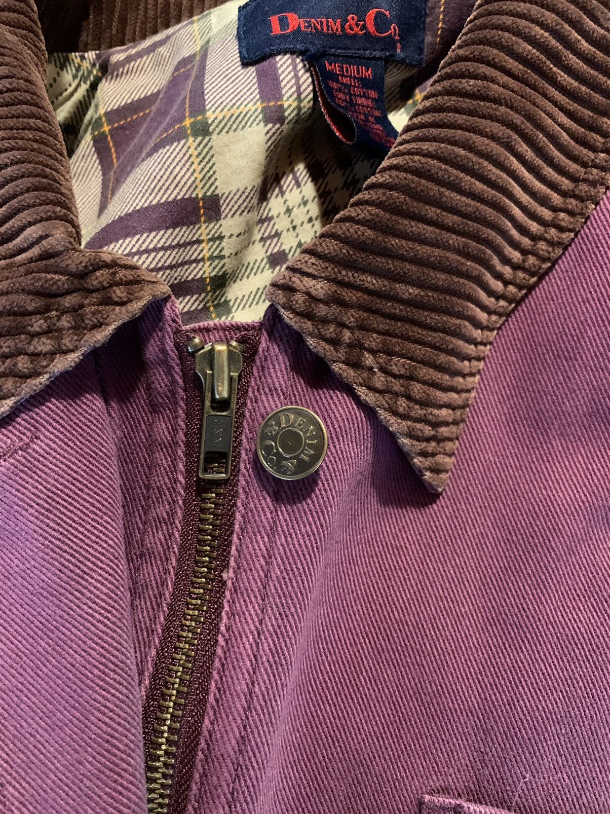Denim & Co. × Designer × Vintage RARE* Vintage Denim & Co Lined Cord Collar Chore Coat Jacket Size US M / EU 48-50 / 2 - 6 Thumbnail