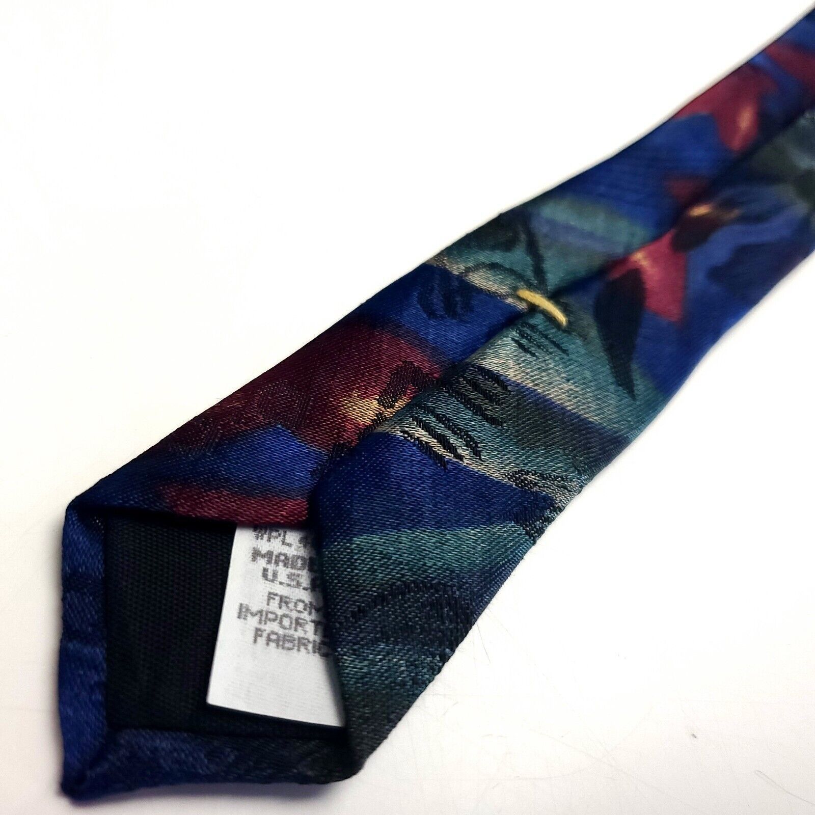 Vintage Brittania Blue Silk Tie Woven Wide Floral Size ONE SIZE - 5 Thumbnail