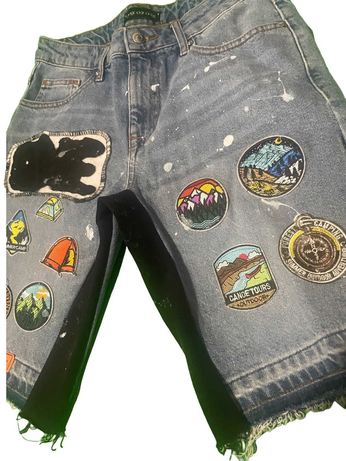 Other Boy Scout Patchwork Denim Shorts Size US 30 / EU 46 - 2 Thumbnail