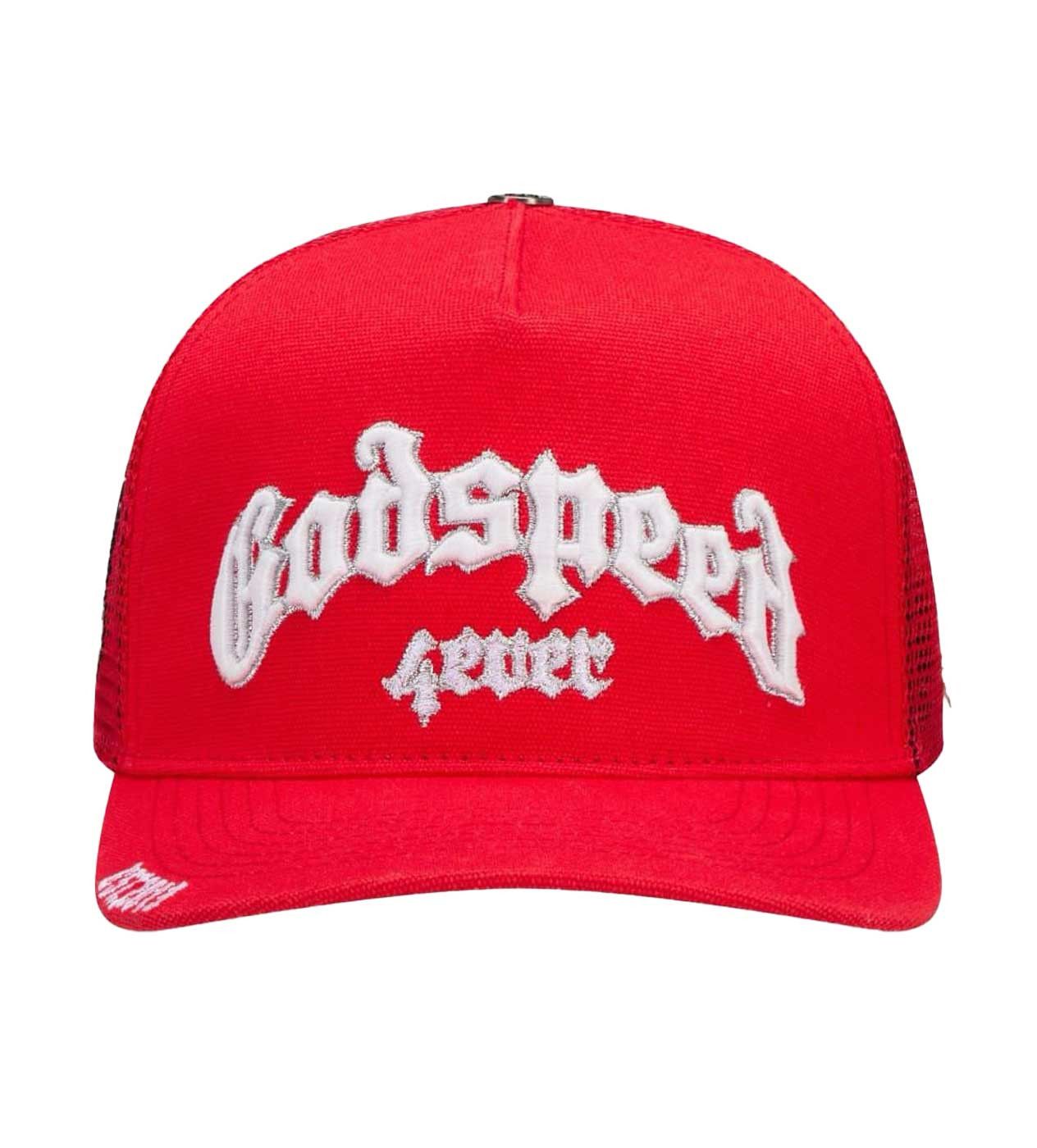 Godspeed Forever Trucker Hat Red Size ONE SIZE - 1 Thumbnail