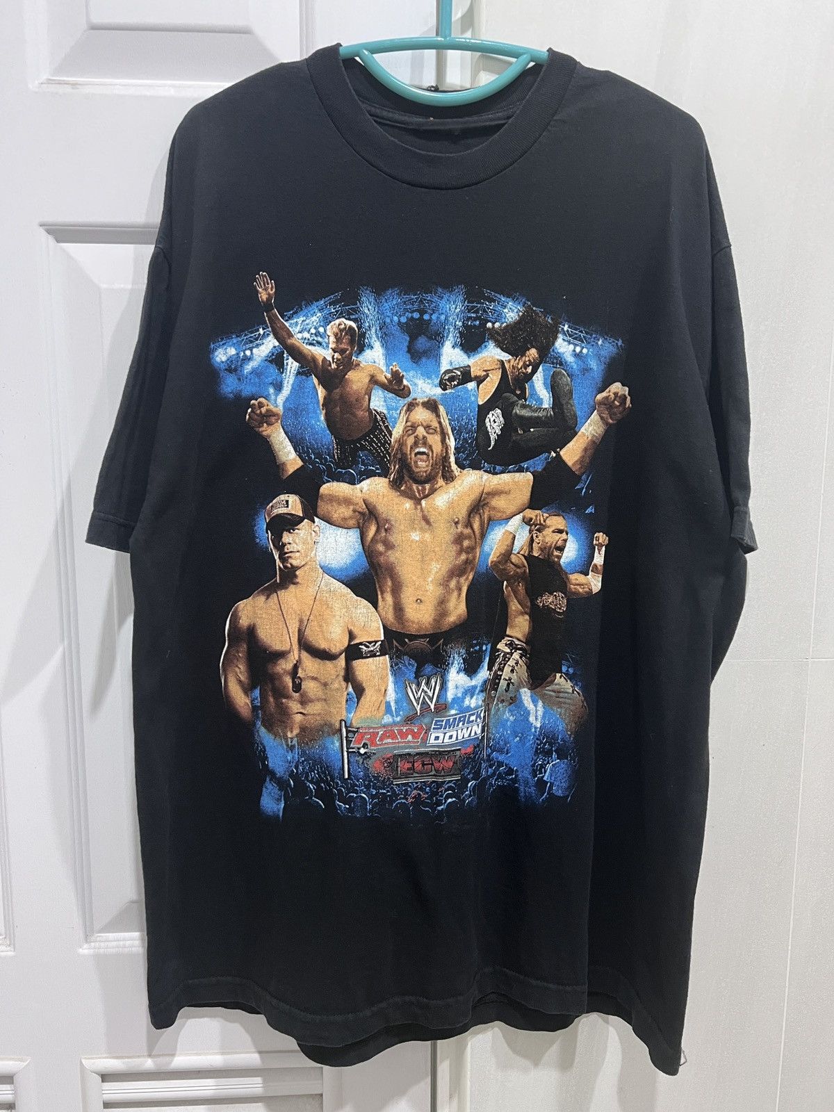 WCW/nWo × WWE × WWF Vintage Y2K Smack Down Raw Wrestling Promo Tee XL ECW Size US XL / EU 56 / 4 - 2 Thumbnail