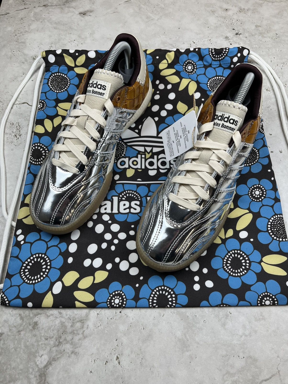 Wales Bonner Samba Silver | Grailed
