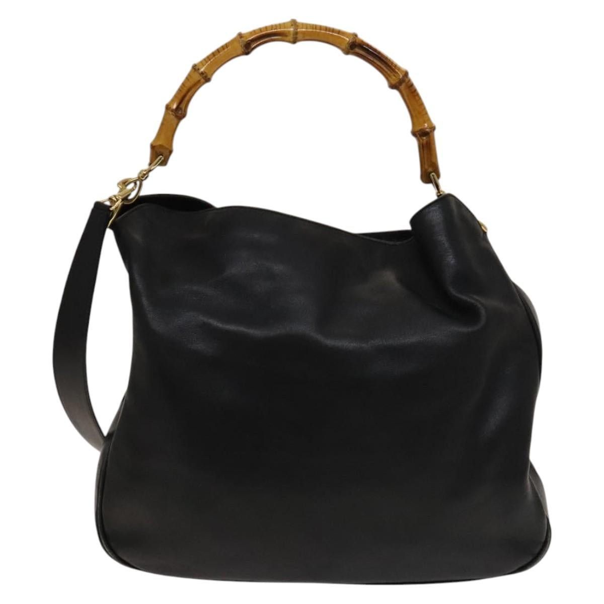 Gucci GUCCI Bamboo Shoulder Bag Leather Black Gold 001 001 Size ONE SIZE - 3 Thumbnail