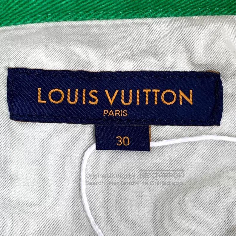 Louis Vuitton Louis Vuitton Green leather logo full print straight leg p Size US 30 / EU 46 - 7 Thumbnail