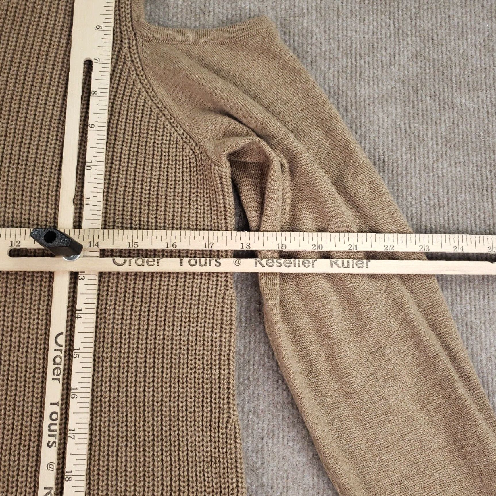 Elie Tahari VINTAGE Elie Tahari Sweater Dress Womens XL Beige Peep Shoulder Knit Long Sleeve Wool Size L / US 10 / IT 46 - 3 Thumbnail
