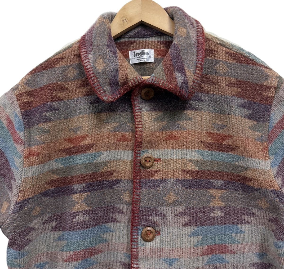 Vintage Vintage Indio Aztec Navajo Wool Jacket Size US L / EU 52-54 / 3 - 2 Thumbnail
