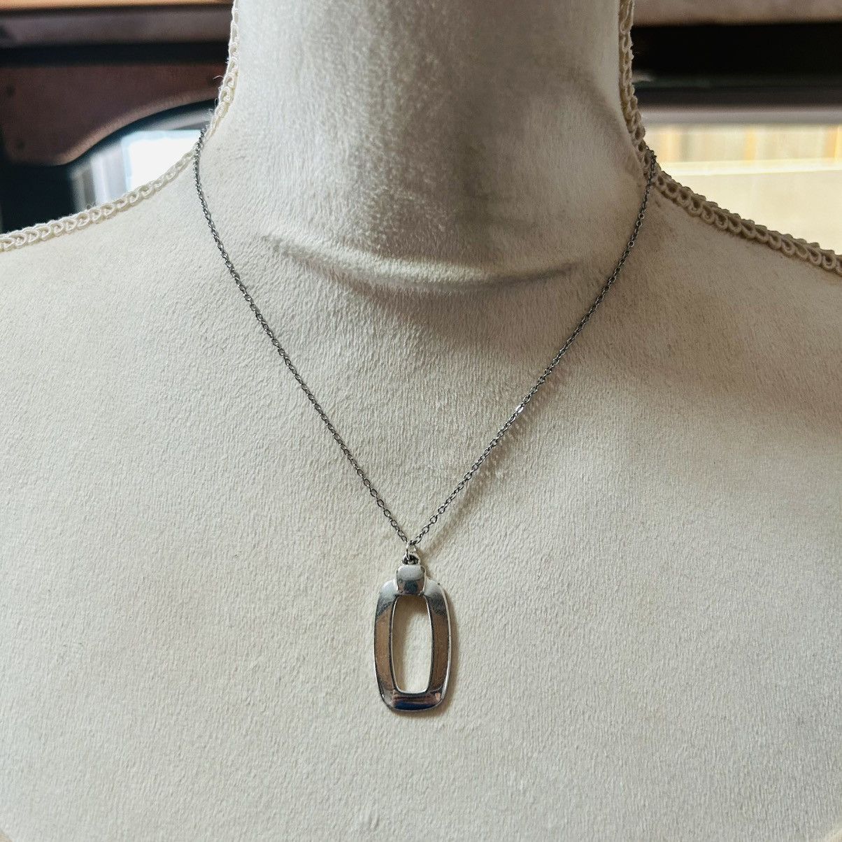 Handmade Handcrafted vintage silver pendant on chain necklace Size ONE SIZE - 2 Thumbnail