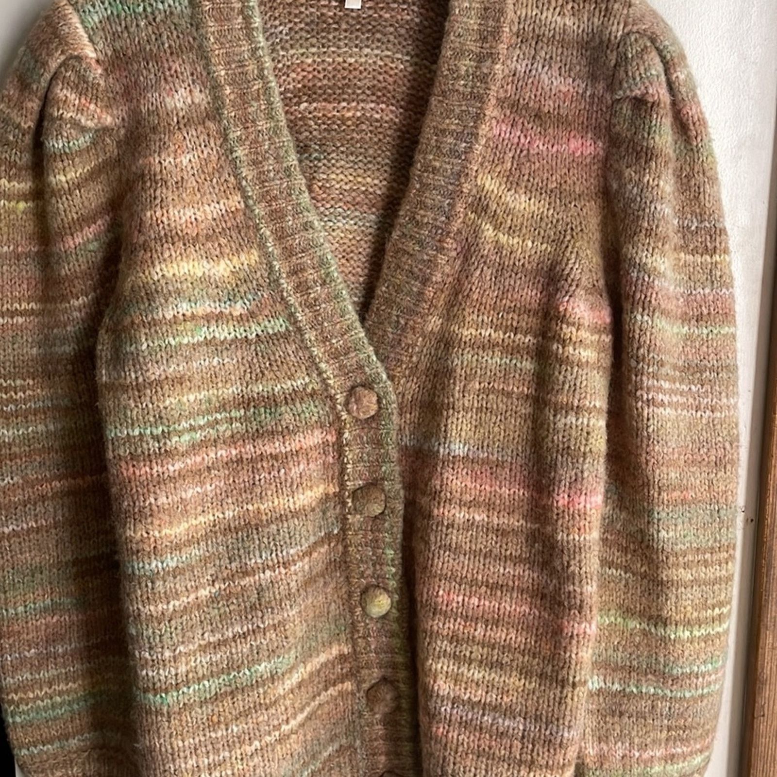 LoveShackFancy LOVESHACKFANCY Wilford Boyfriend Cardigan Harvest Oat Size XS / US 0-2 / IT 36-38 - 7 Thumbnail