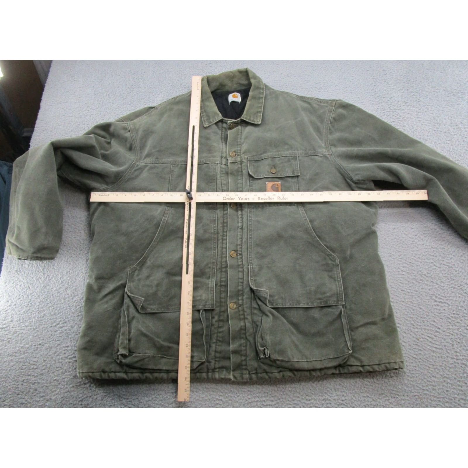 Carhartt VINTAGE Carhartt Coat Overcoat 2XL Mens Green 90s Insulated Canvas Long Jacket/Coat Mens Size US XXL / EU 58 / 5 - 4 Thumbnail