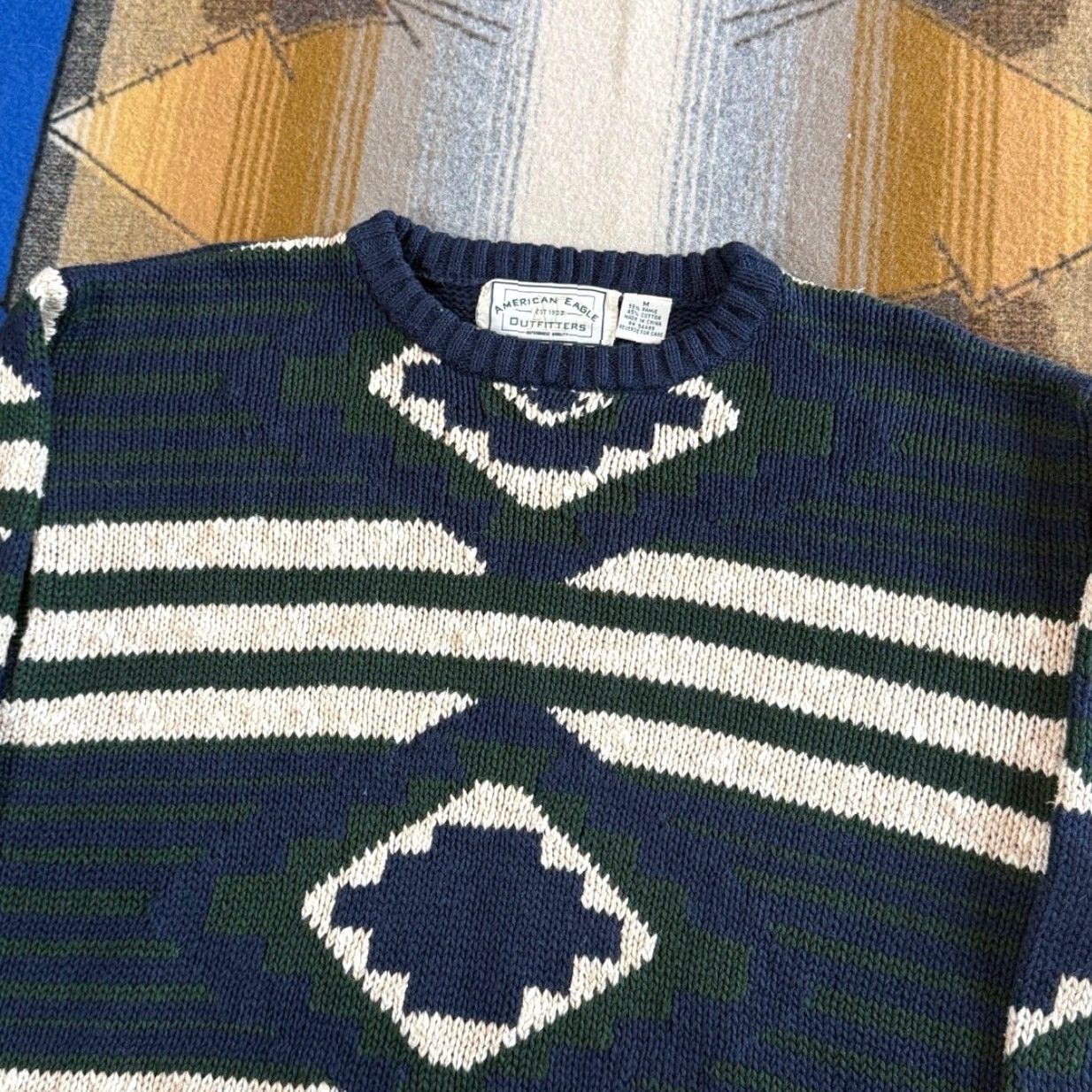 American Eagle Outfitters VINTAGE American Eagle Outfitters Pullover Knit Sweater M Men Long Sleeve Solid 90s Blue size M Regular Fall Winter Spring Casual Mens Size US M / EU 48-50 / 2 - 3 Thumbnail