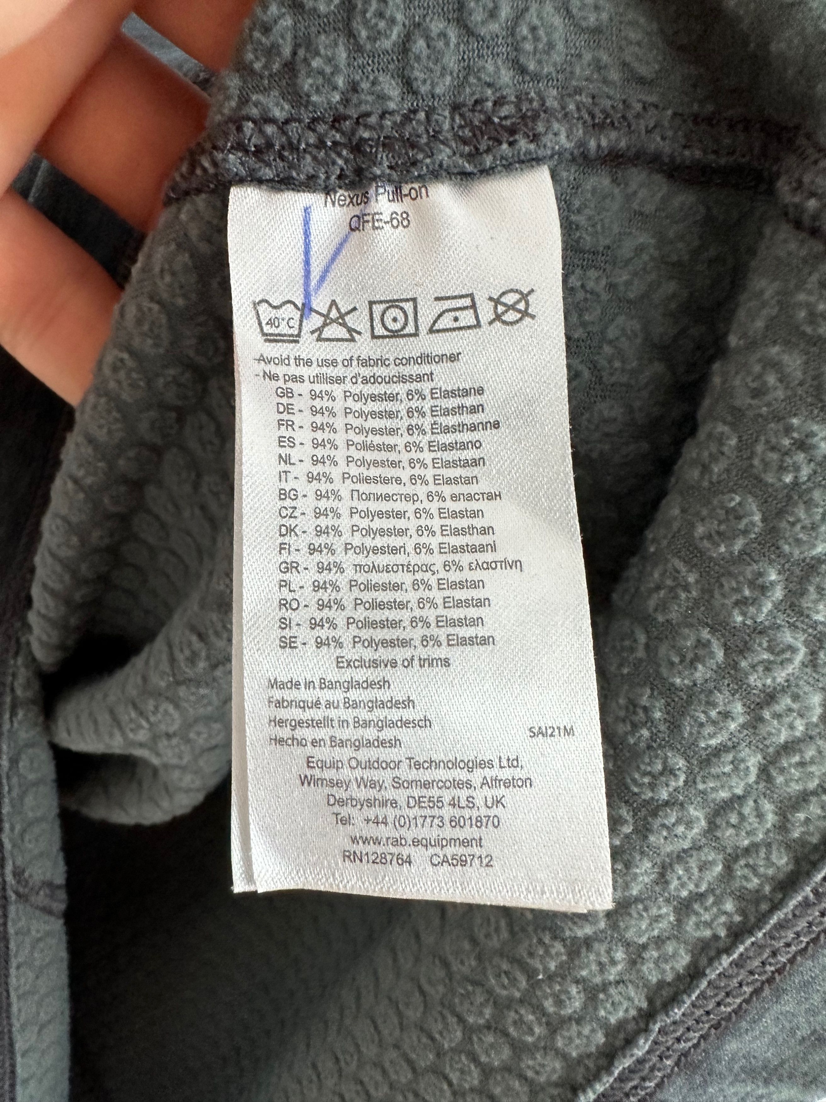 Rab RAB Nexus Fleece Pull-On Half Zip Top QFE-68 Outdoors Hiking Size US M / EU 48-50 / 2 - 6 Thumbnail