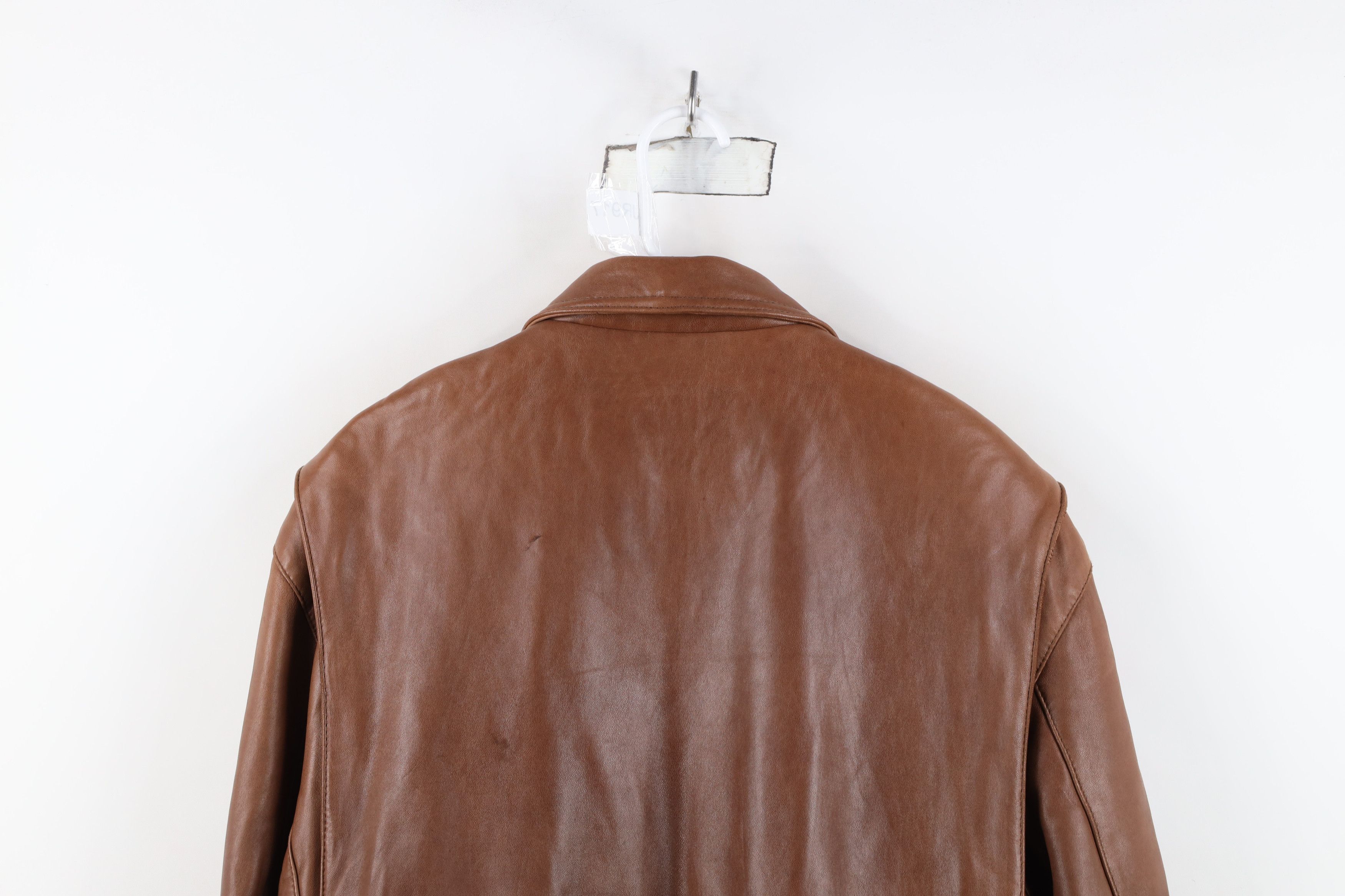 Vintage Vintage 90s Y2K Streetwear Lined Soft Leather Jacket Brown Size US M / EU 48-50 / 2 - 16 Thumbnail