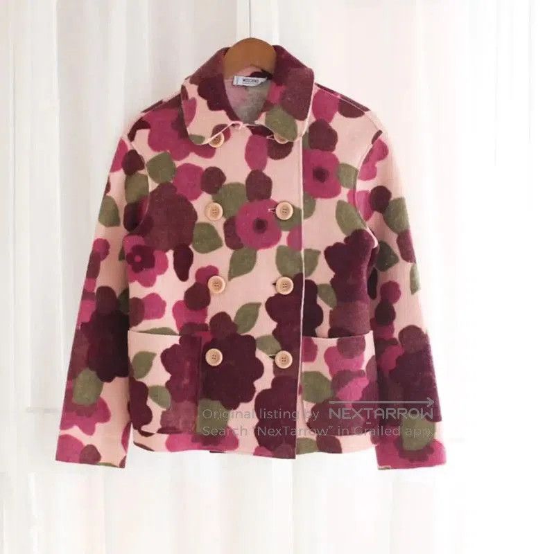 Moschino Moschino Floral Wool Coat in Multicolor . Size M / US 6-8 / IT 42-44 - 3 Thumbnail