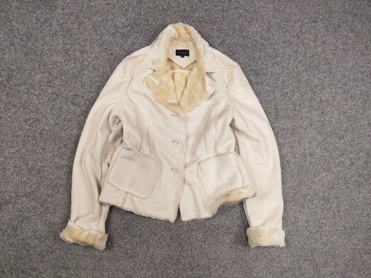 If Six Was Nine VTG Avant Garde If Six Was Nine Style Fur Beige Jacket Size XS / US 0-2 / IT 36-38 - 8 Thumbnail